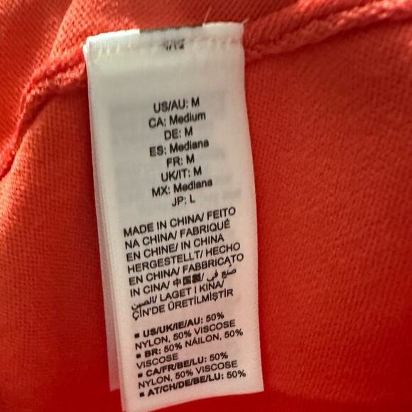 The Drop Valentina Women's One Shoulder Crop Stretchy Top Fire Orange Size M - Picture 4 of 4